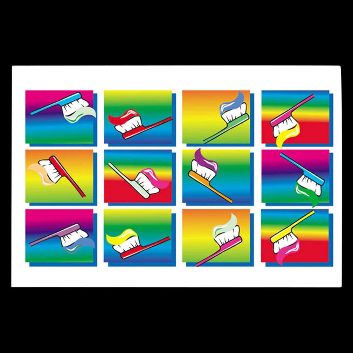 Sherman Specialty 4-Up Toothbrush Recall Cards, 200/Box, RC2124 - 4Up Toothbrushes (200) - Image 1