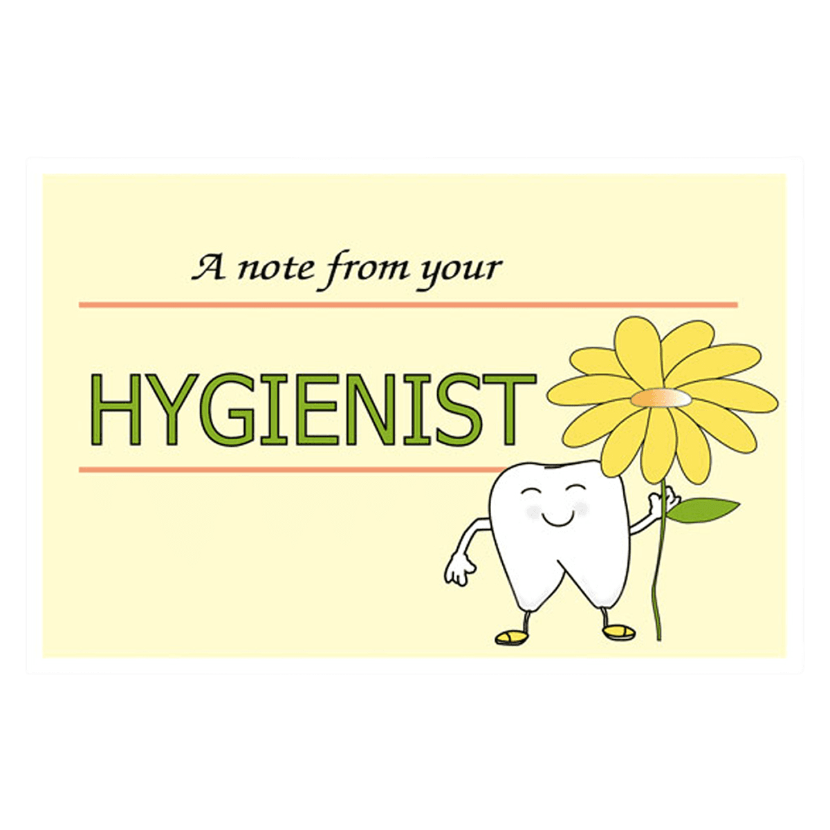 A Note From Your Hygienist 4-Up Recall Postcards, Flower Design, 200/Box, RC2468 - 4Up Hygienist Flower (200) - Image 1
