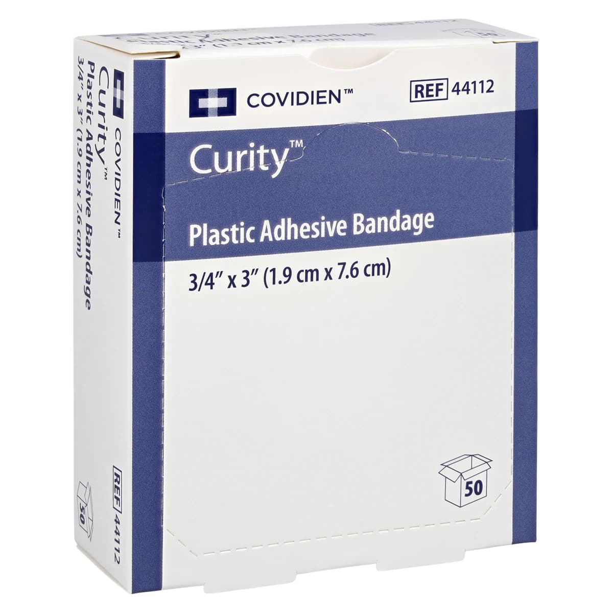 Curity Plastic Adhesive Bandage, 3/4" x 3", Tan, Sterile, 50/Box - Bandage Curity Plast Strip Tan - Image 1