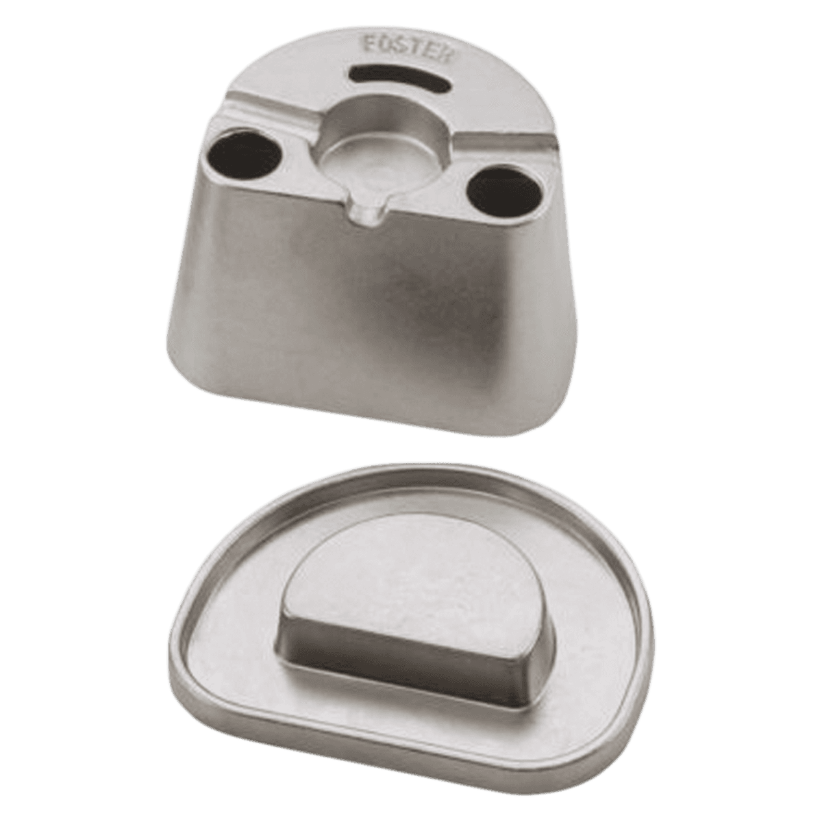 Foster Duplicating Flask with Raised Base, Die Cast Aluminum, Nickel Plated, 4" x 3-1/8" x 2-5/8" Inside thumbnail 3