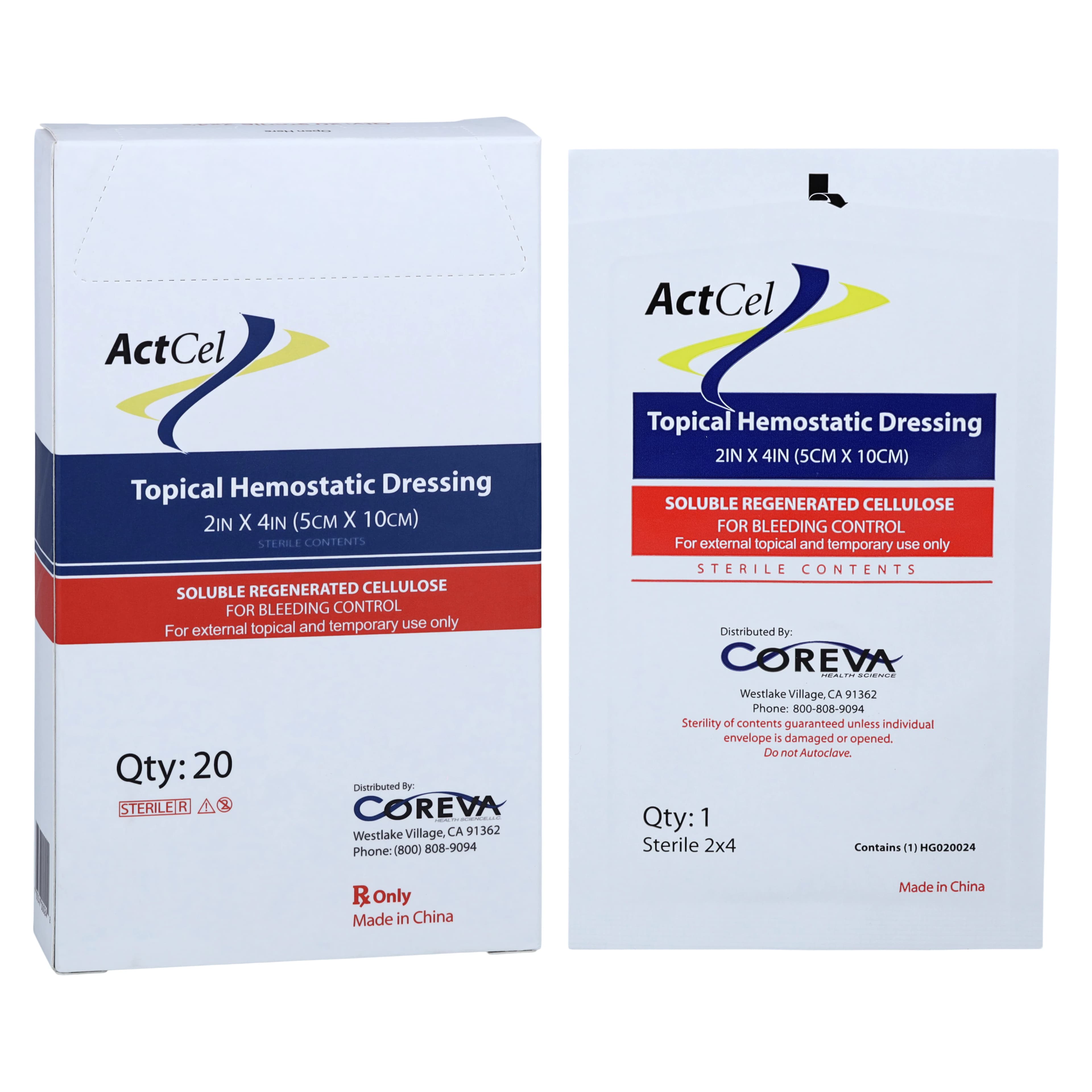 ActCel Hemostatic Gauze Dressing, 2" x 4", Box of 20 thumbnail 2