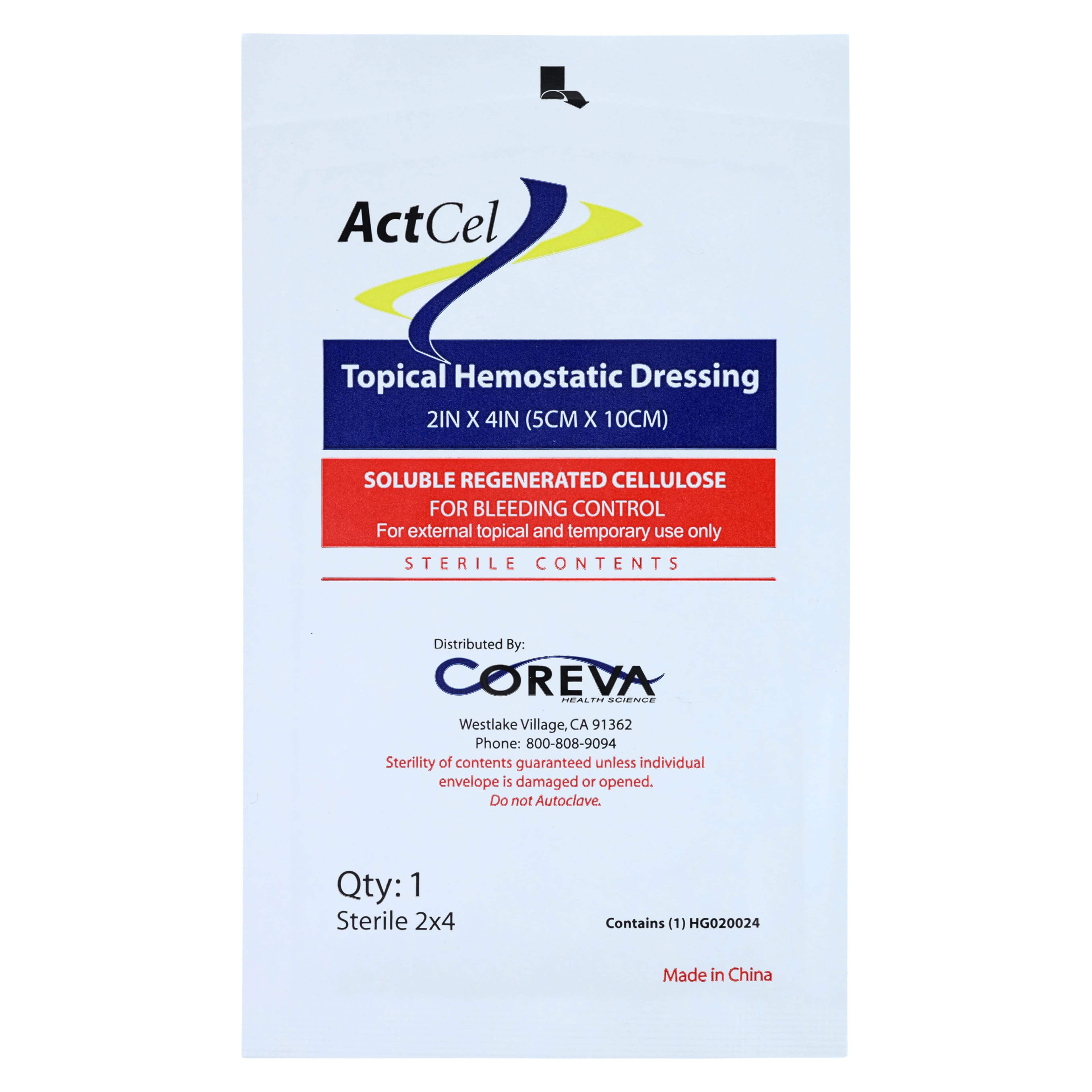 ActCel Hemostatic Gauze Dressing, 2" x 4", Box of 20 thumbnail 3