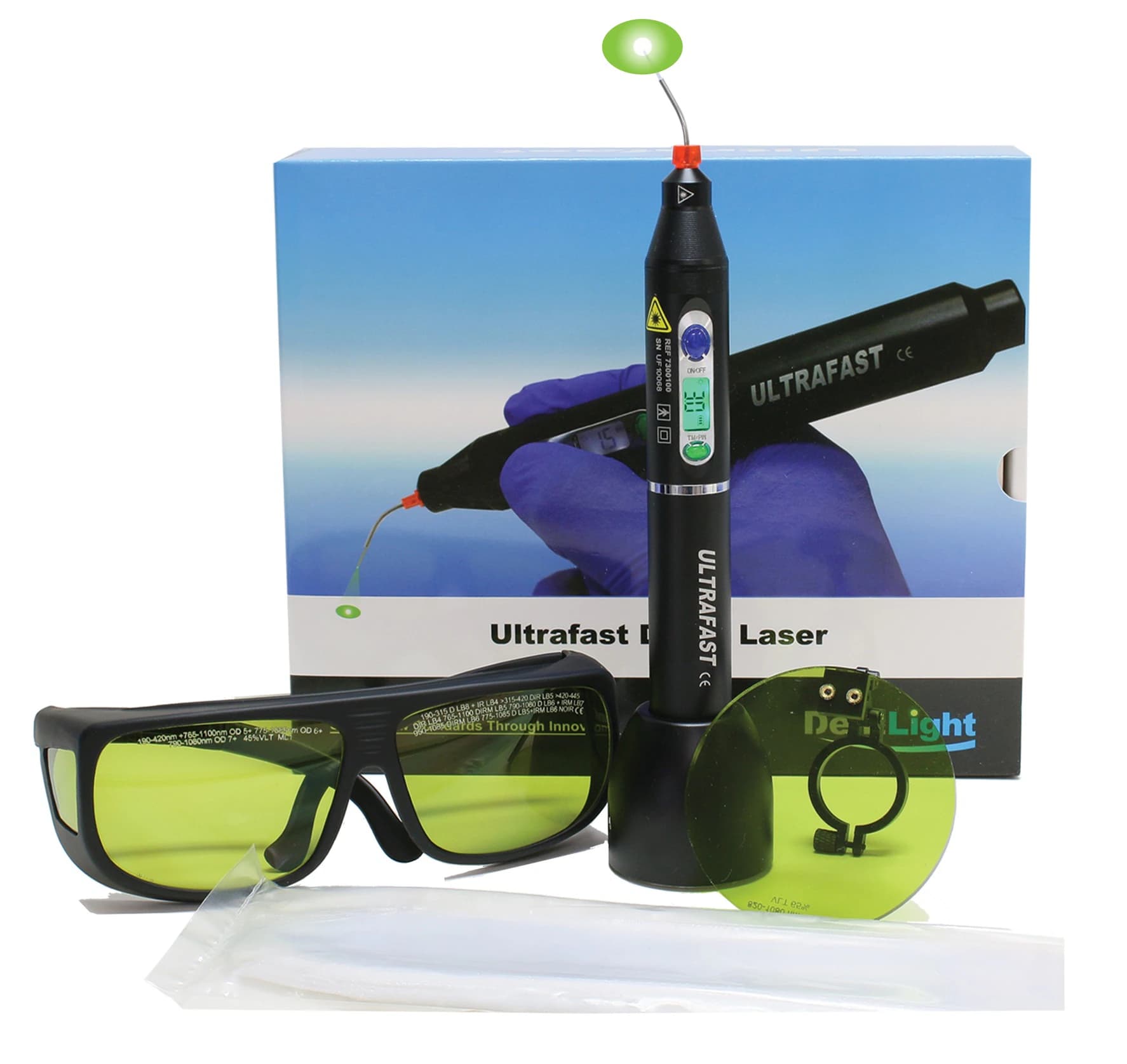 DentLight Ultrafast™ Wireless Diode Laser Kit, 3W Continuous / 5W Pulsed, 810nm, with Charging Stand, 5 Fiber Tips, Laser Shield, Goggles, and Accessories thumbnail 3
