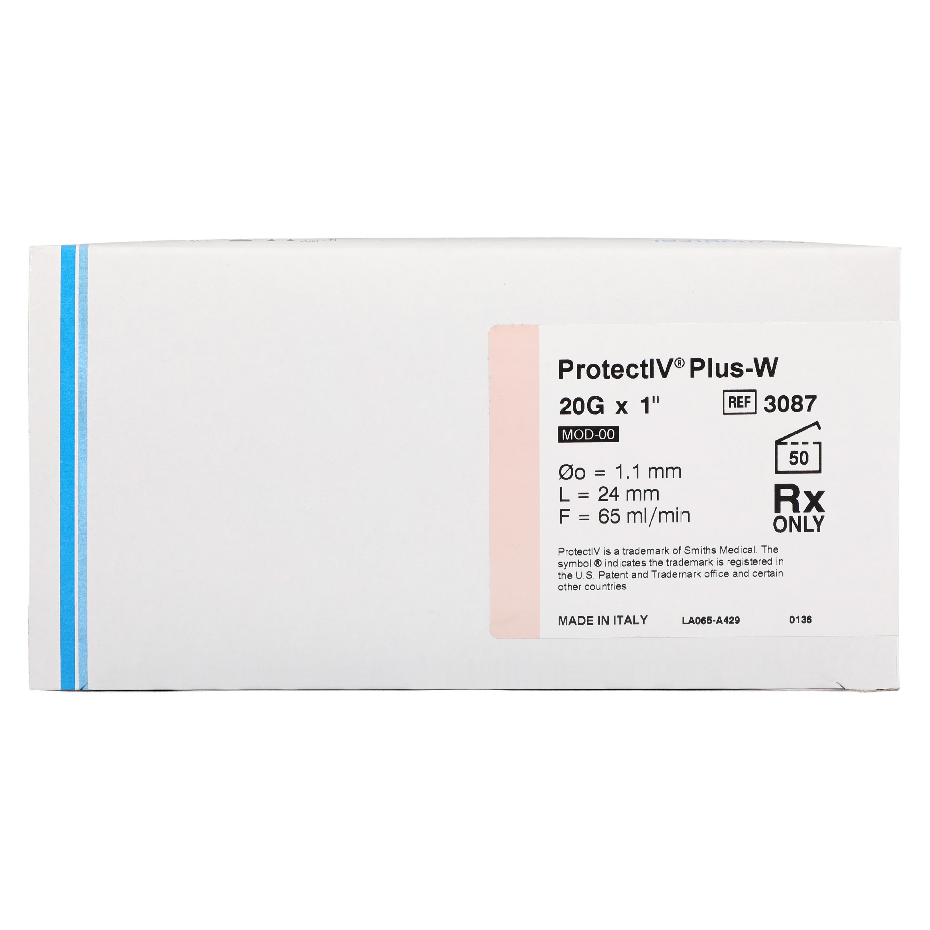 Jelco Protectiv Plus IV Catheter with Wings, 20 Gauge, 1 Inch, Safety Straight, Pink, 50/Box thumbnail 4