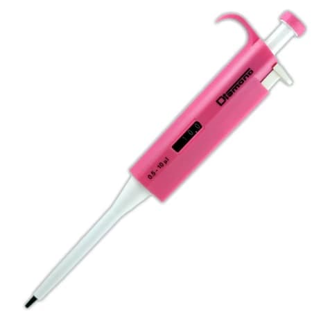 Globe Scientific Diamond Adjustable Volume Pipette, 0.5-10 µL, Graduated, Pink, Calibrated, Each - Pipettor Adj - Image 1