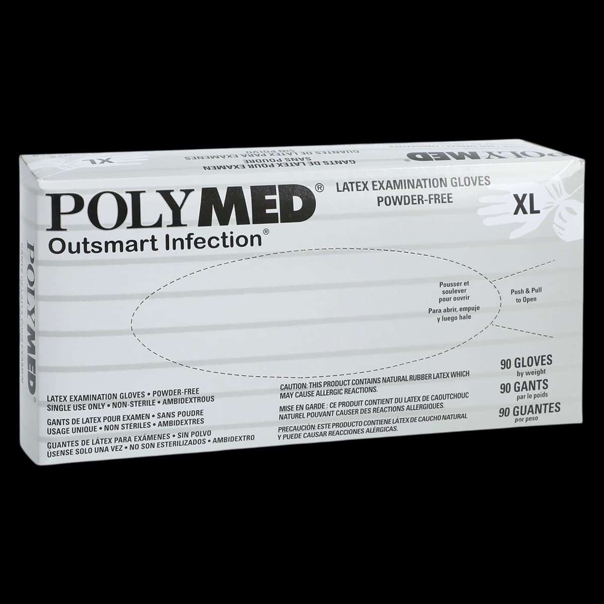 Sempermed Polymed Latex Exam Gloves, Powder-Free, X-Large, 90/Box, PM105 - Sempermed - Polymed Latex PF Gloves 90/Bx XL - Image 1