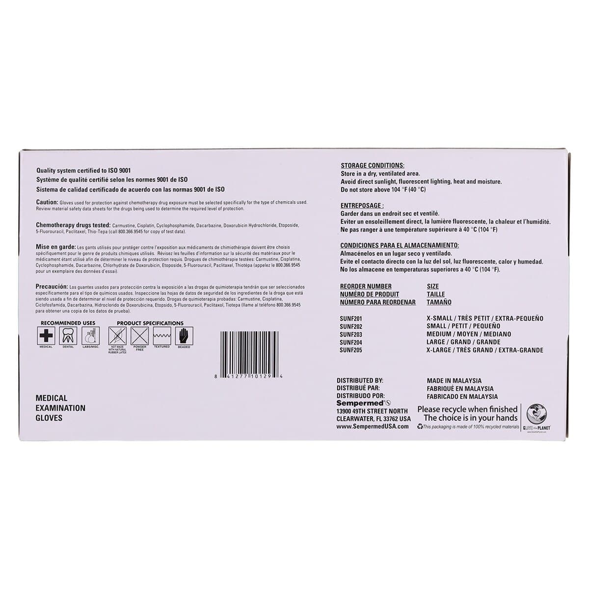 SemperSure Tender Touch Nitrile Exam Gloves, Powder Free, Non-Sterile, Small, Purple, 200/Box thumbnail 9