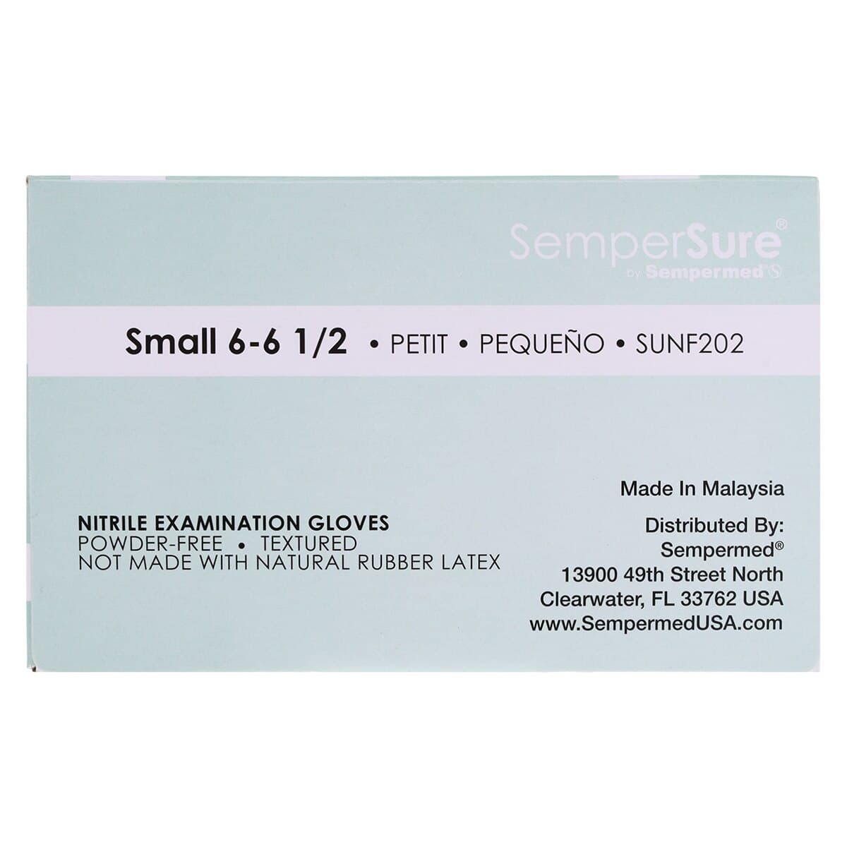 SemperSure Tender Touch Nitrile Exam Gloves, Powder Free, Non-Sterile, Small, Purple, 200/Box thumbnail 7