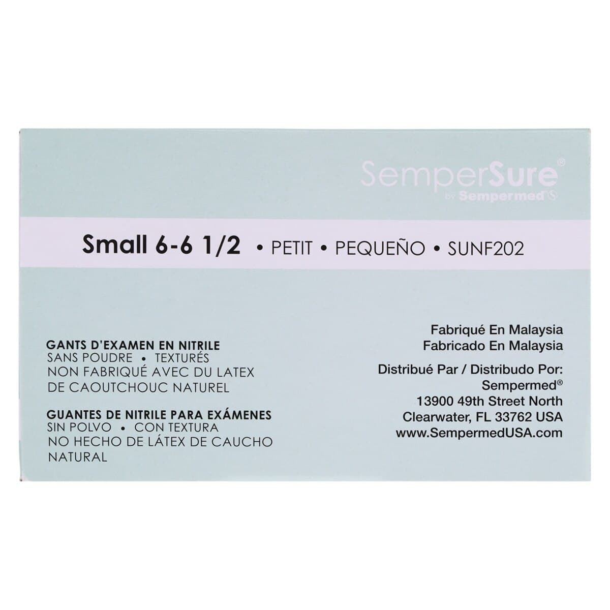 SemperSure Tender Touch Nitrile Exam Gloves, Powder Free, Non-Sterile, Small, Purple, 200/Box thumbnail 8