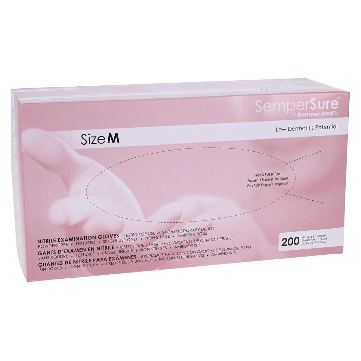 SemperSure™ Nitrile Exam Gloves, Powder-Free, Non-Sterile, Medium, Violet, 200/Box thumbnail 4