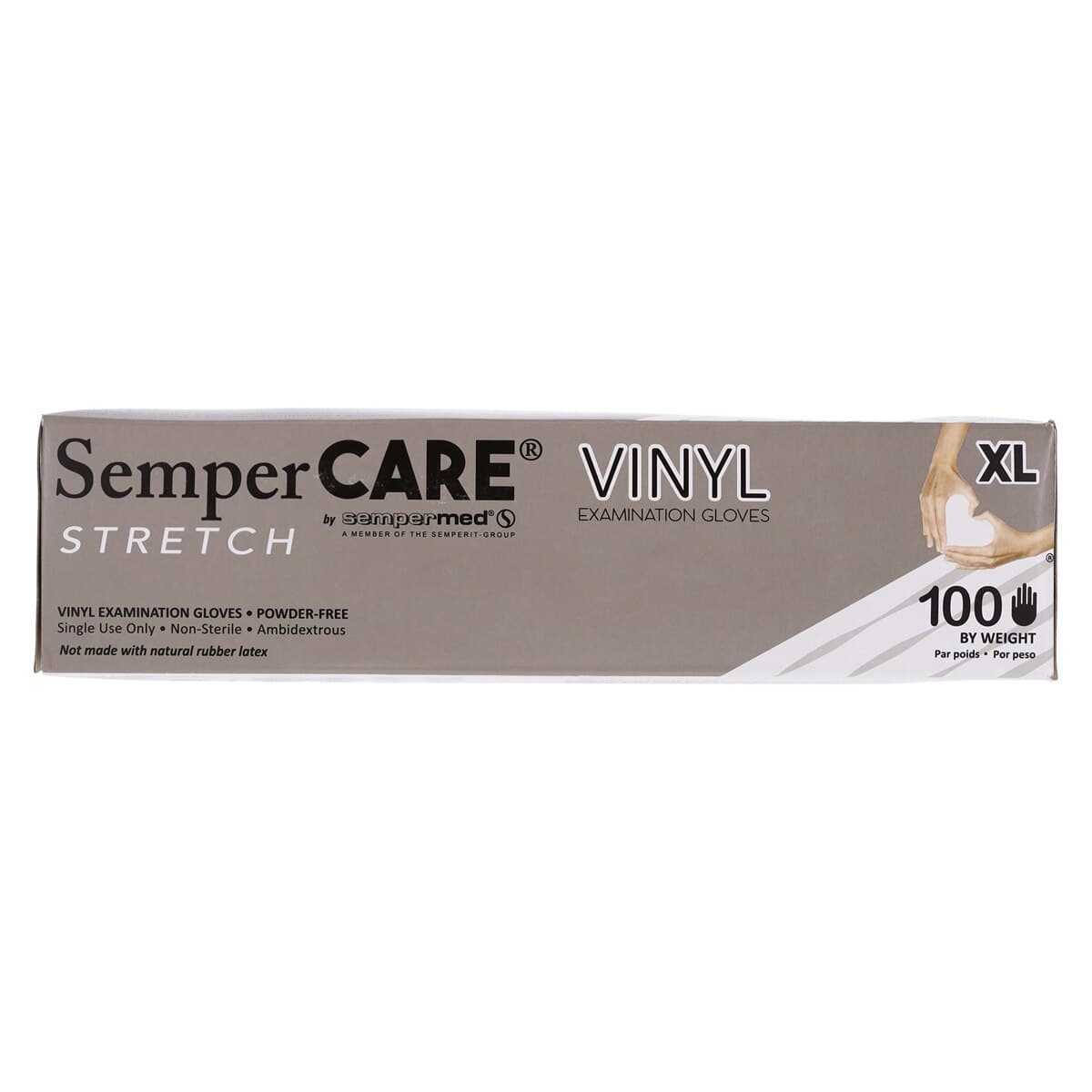 SemperCare Stretch Vinyl Exam Gloves, Powder Free, Non-Sterile, X-Large, Cream, 100/Box, SCVNP105 thumbnail 5