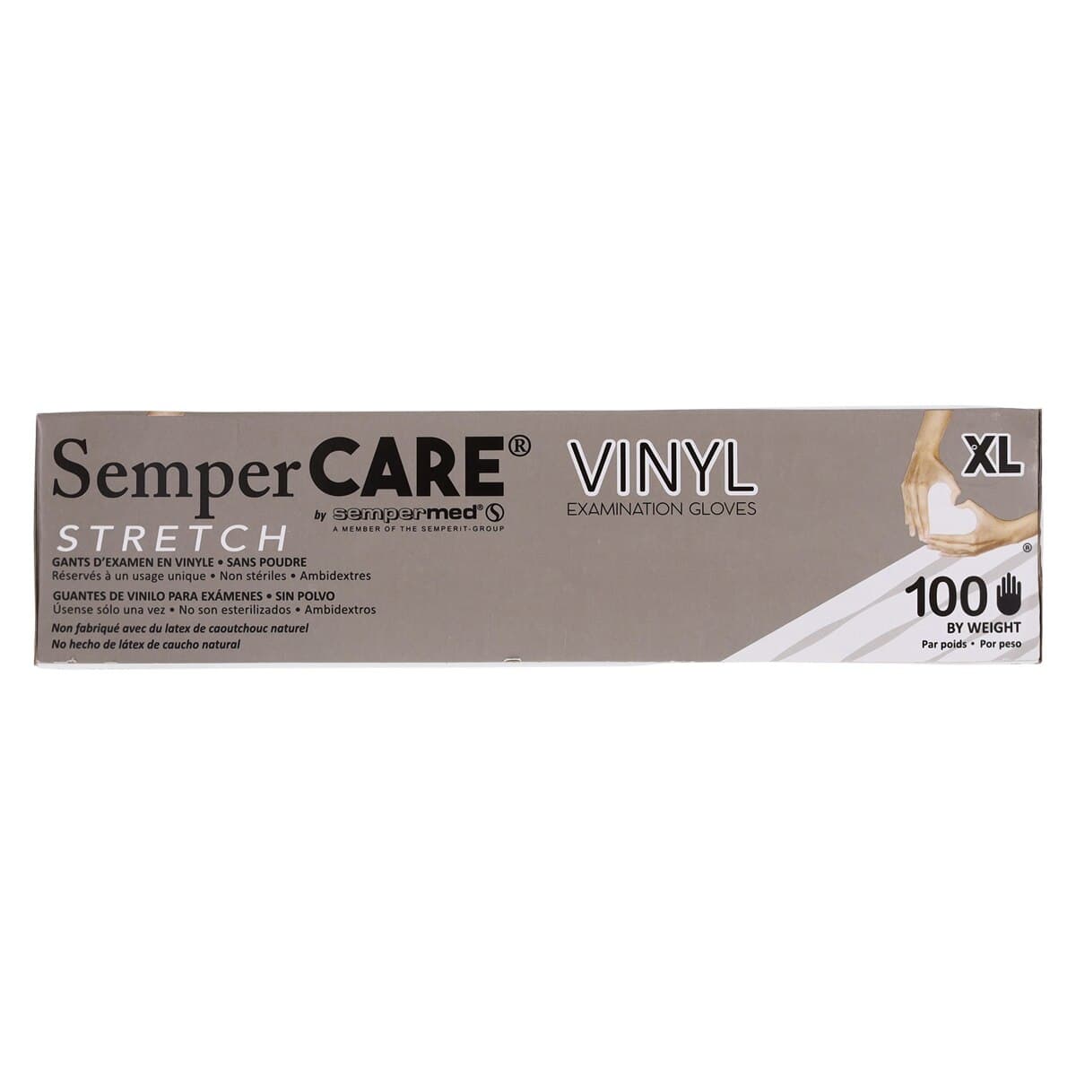 SemperCare Stretch Vinyl Exam Gloves, Powder Free, Non-Sterile, X-Large, Cream, 100/Box, SCVNP105 thumbnail 6