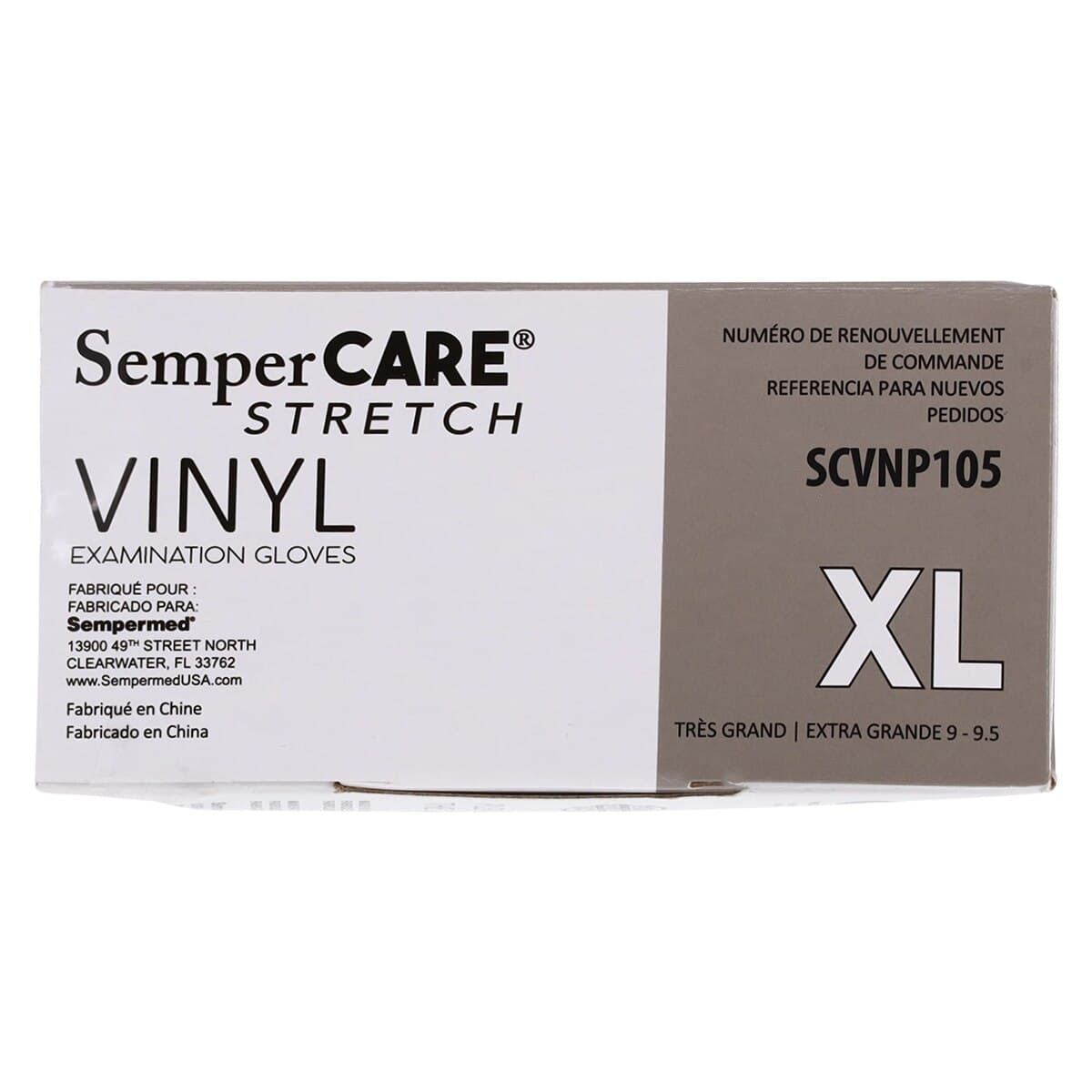 SemperCare Stretch Vinyl Exam Gloves, Powder Free, Non-Sterile, X-Large, Cream, 100/Box, SCVNP105 thumbnail 7