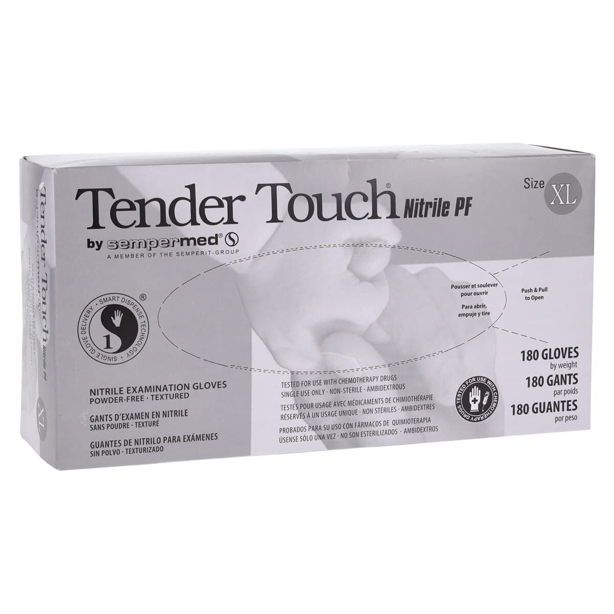Sempermed Tender Touch Nitrile Exam Gloves, Powder-Free, Textured Fingertips, X-Large, Violet, 180/Box, TTNF205 thumbnail 4