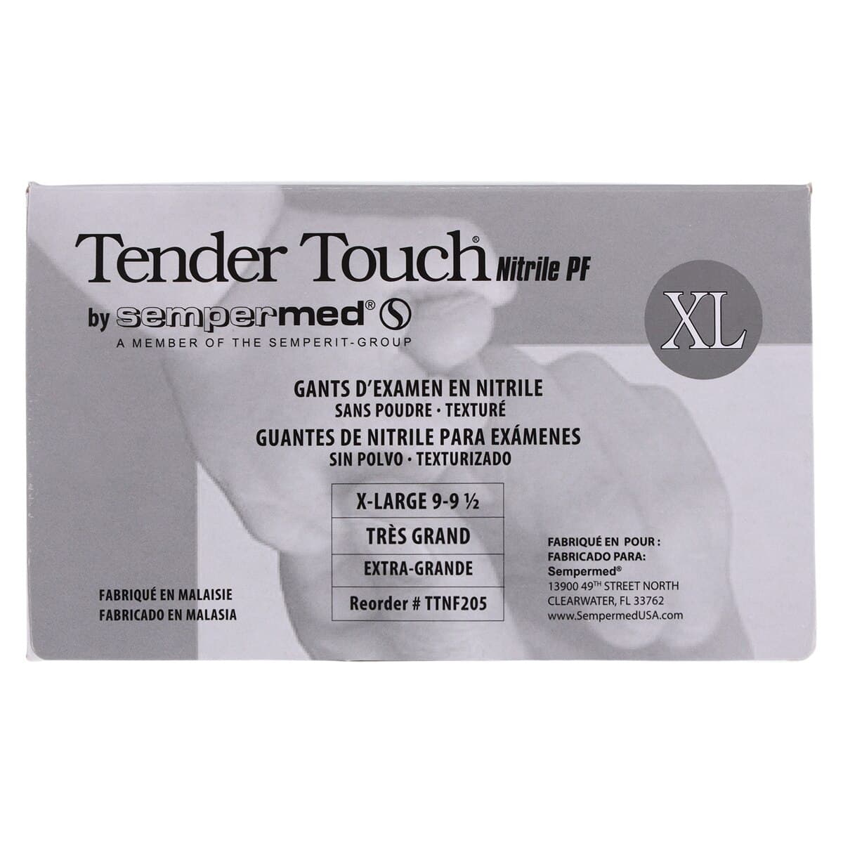 Sempermed Tender Touch Nitrile Exam Gloves, Powder-Free, Textured Fingertips, X-Large, Violet, 180/Box, TTNF205 thumbnail 8