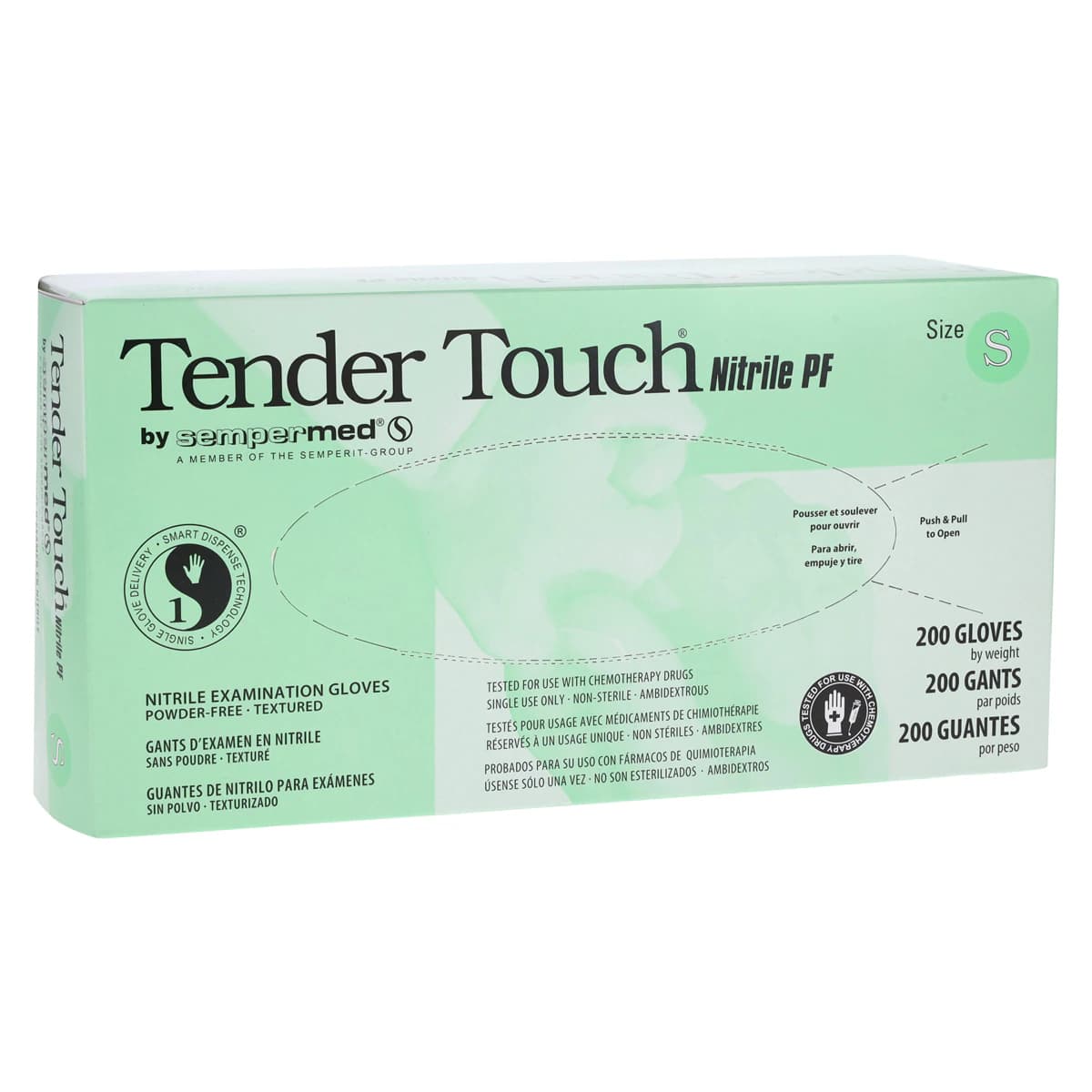 Sempermed Tender Touch Nitrile Exam Gloves, Small, Powder-Free, Textured Fingertips, Violet, 200/Box, TTNF202 thumbnail 4