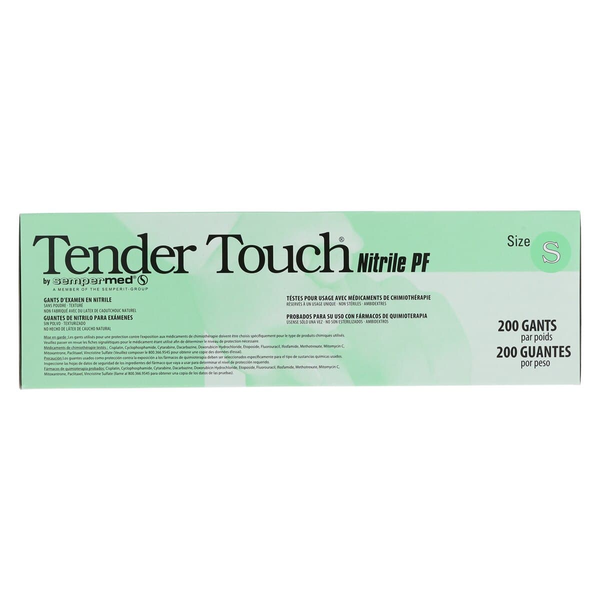 Sempermed Tender Touch Nitrile Exam Gloves, Small, Powder-Free, Textured Fingertips, Violet, 200/Box, TTNF202 thumbnail 6