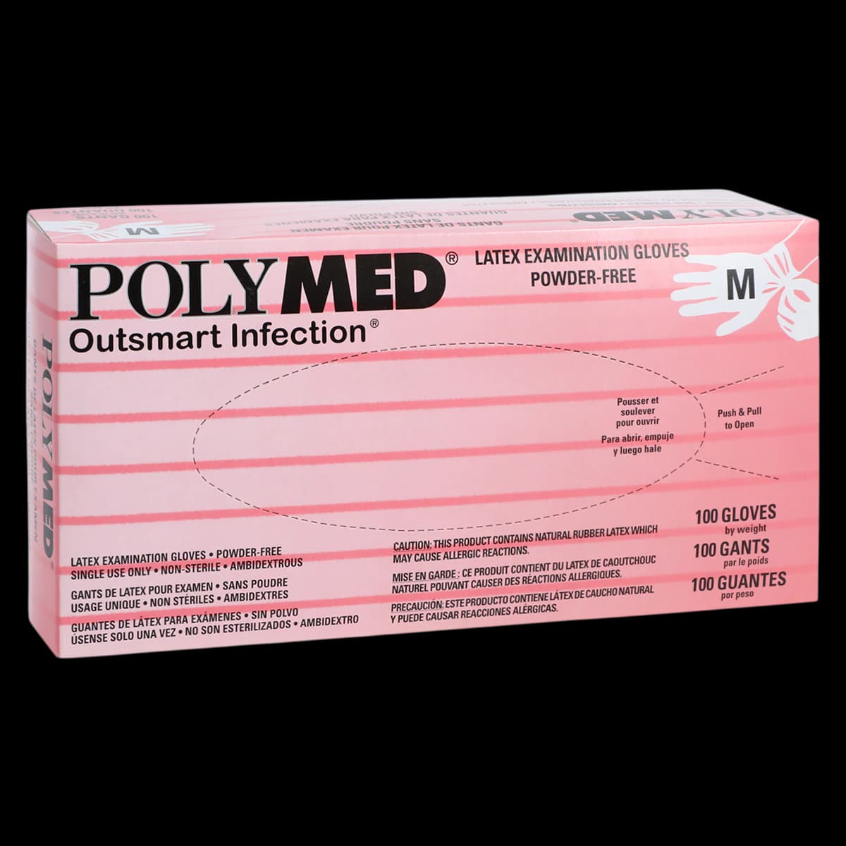 Sempermed Polymed Powder-Free Latex Exam Gloves, Medium, 100/Box, PM103 - Sempermed - Polymed Latex PF Gloves 100/Bx M - Image 1
