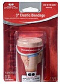 Mueller Sports Medicine Stretch Bandage Elastic, Beige with Clips, 4" x 5.3', 12/Dz - Bandage Elastic Beige Clips - Image 1