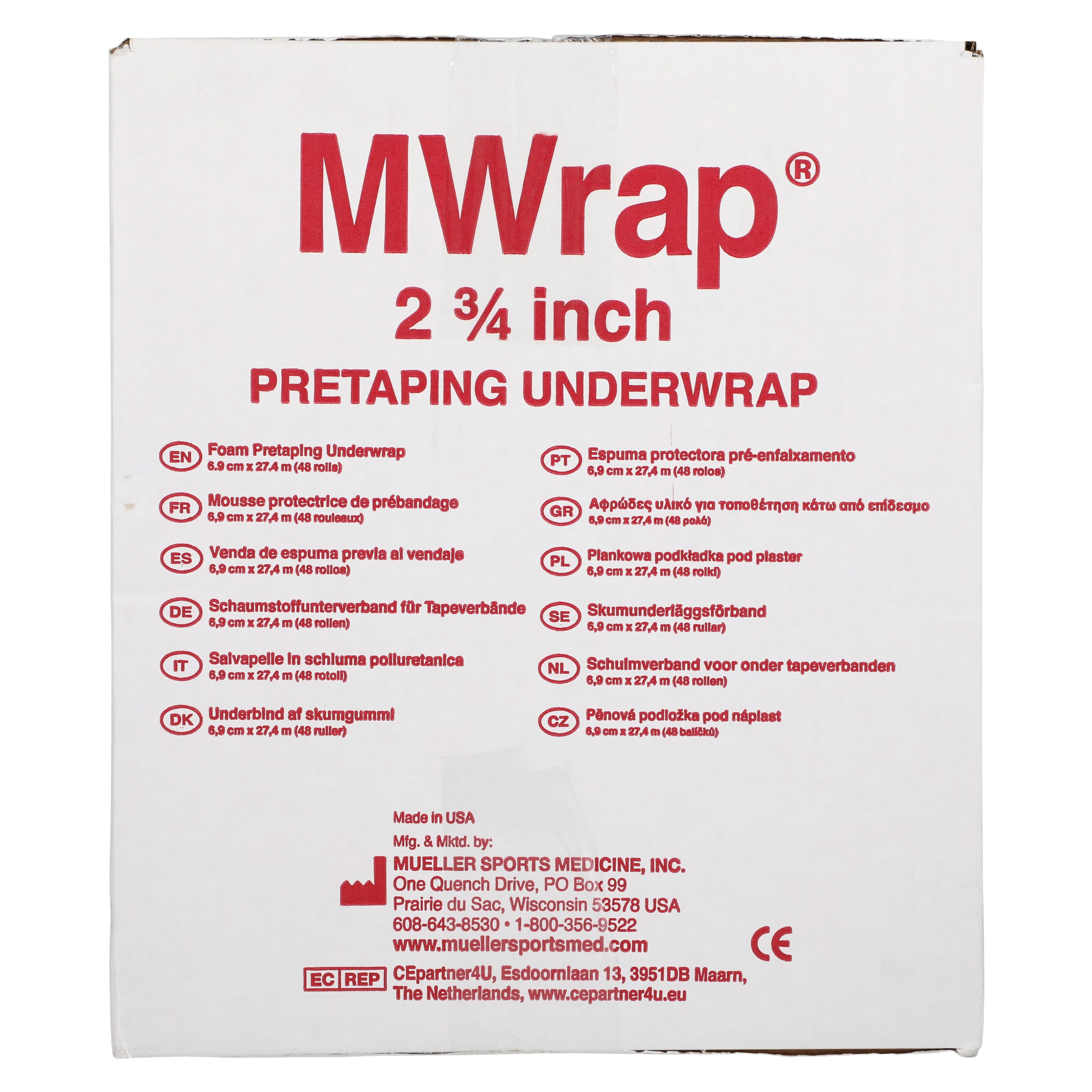 Mueller M-Wrap Athletic Underwrap Foam, 2.75" x 30 yd, Navy, Latex-Free, 48/Case thumbnail 4