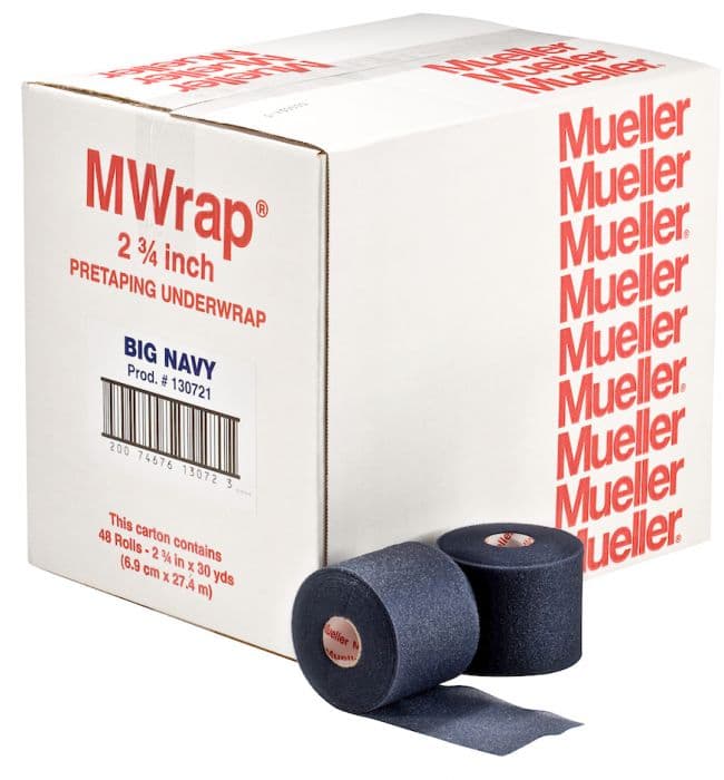 Mueller M-Wrap Athletic Underwrap Foam, 2.75" x 30 yd, Navy, Latex-Free, 48/Case - M-Wrap Navy - Image 1
