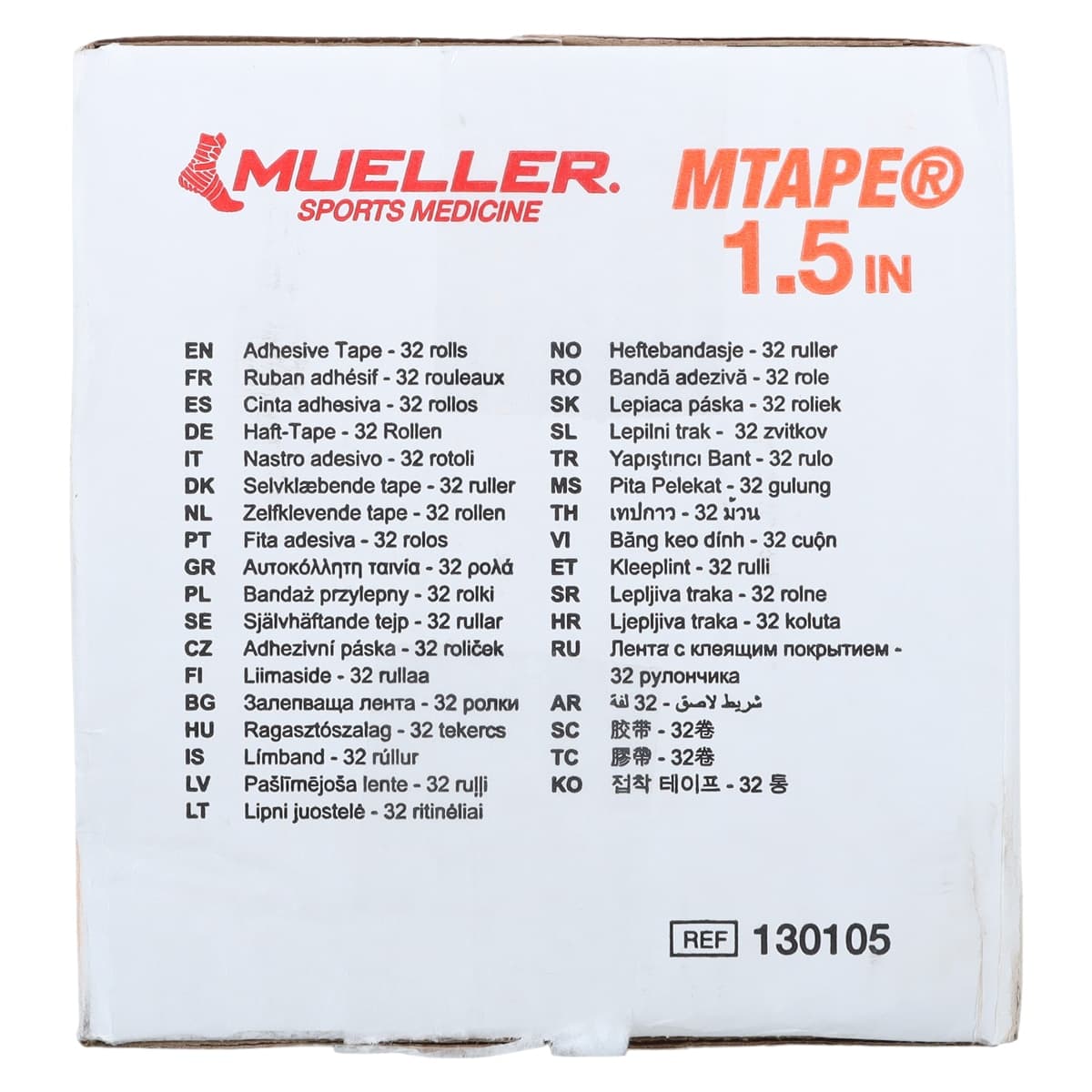 Mueller Sports Medicine Trainers Tape, Cotton/Zinc Oxide, 1.5" x 15 yd, White, Non-Sterile, 32/Case thumbnail 4