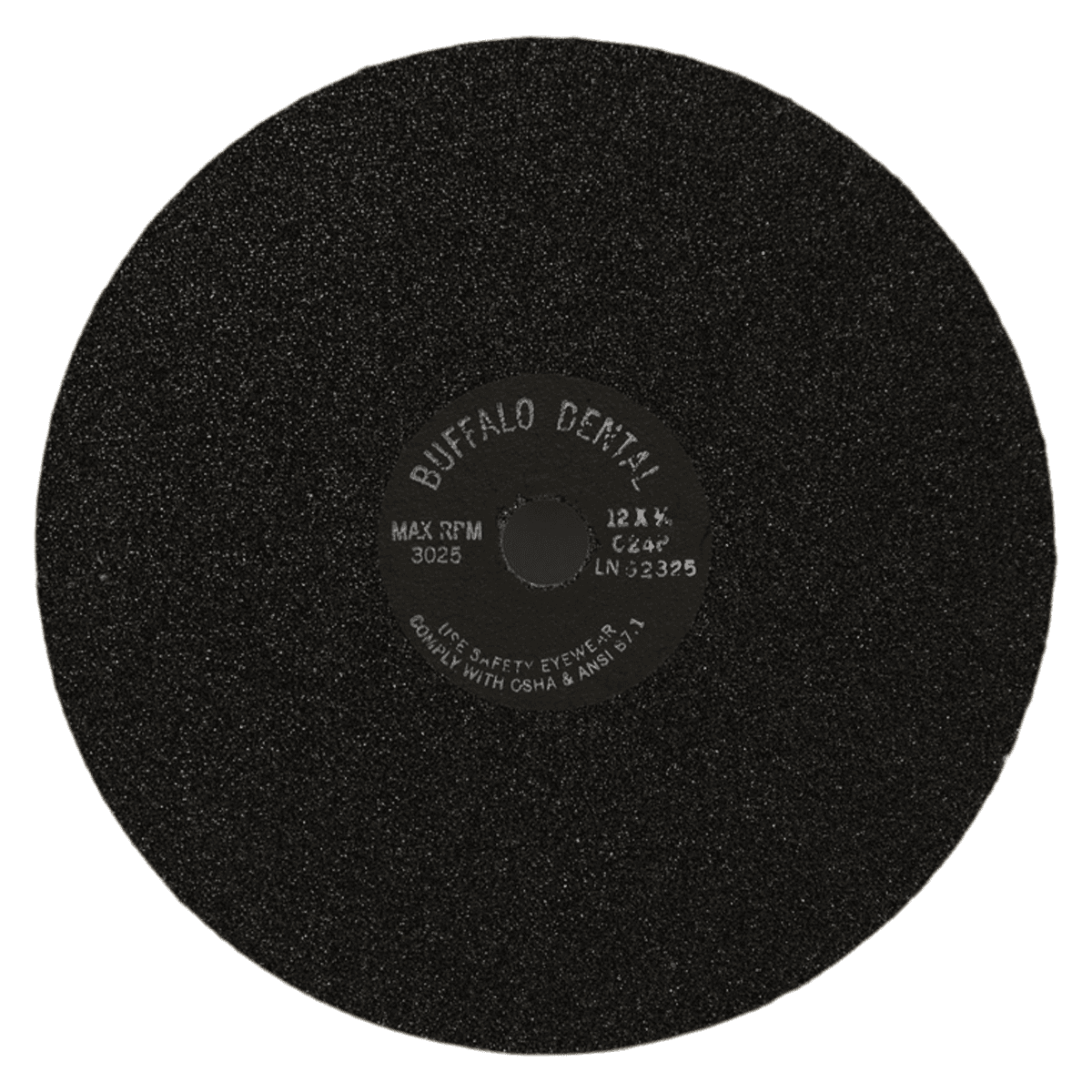 Buffalo Dental Carborundum Model Trimming Wheel, 12 in, Coarse No. 24, 1" Center Hole, 62030 - Carborundum Model Trimming Wheel, 12 in, Coarse No. 24, 62030 - Image 1