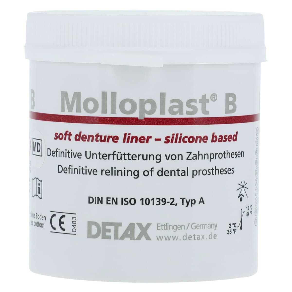 Molloplast-B Soft Reline Material, Heat-Cured Silicone, 170 g Jar, 62310 thumbnail 3