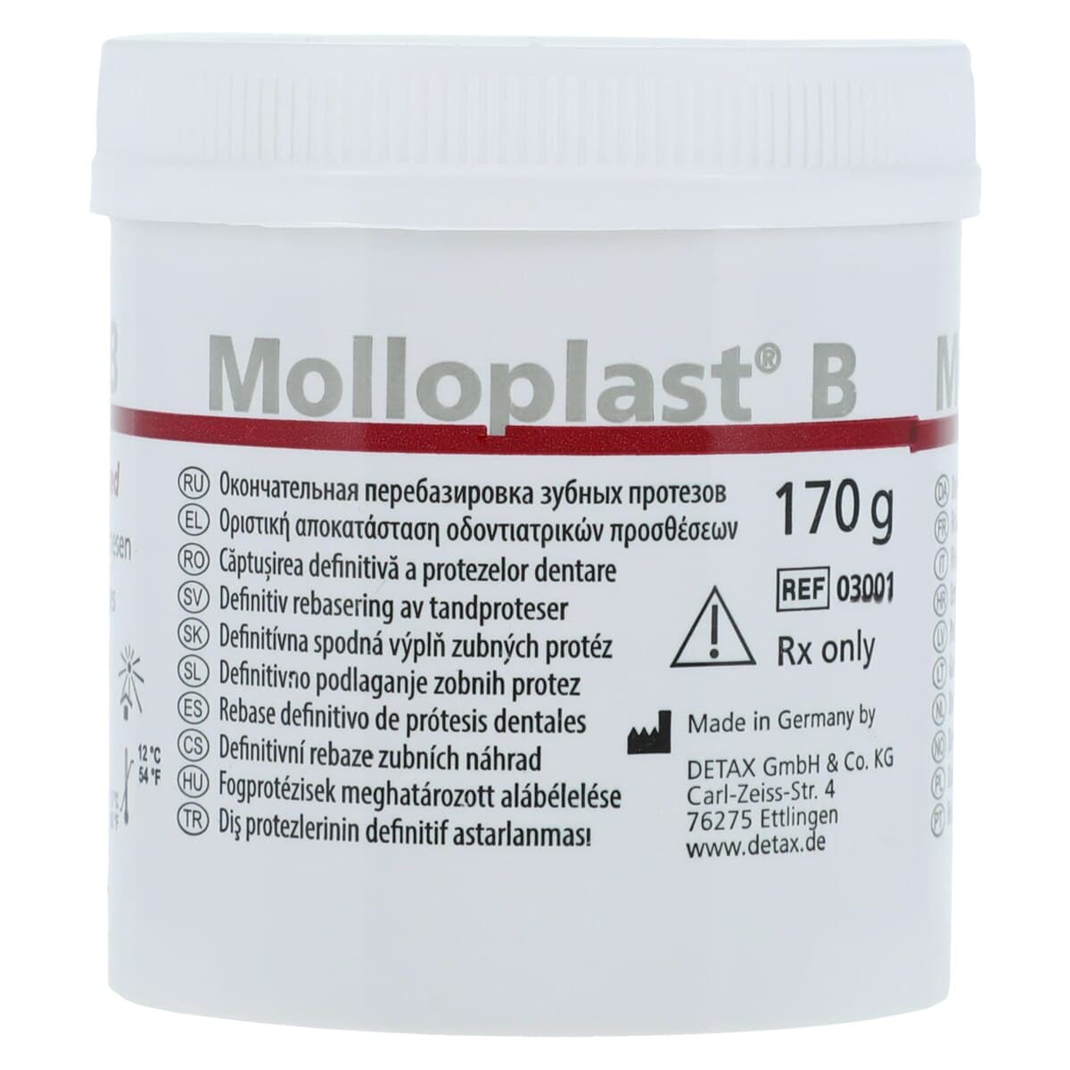 Molloplast-B Soft Reline Material, Heat-Cured Silicone, 170 g Jar, 62310 thumbnail 4
