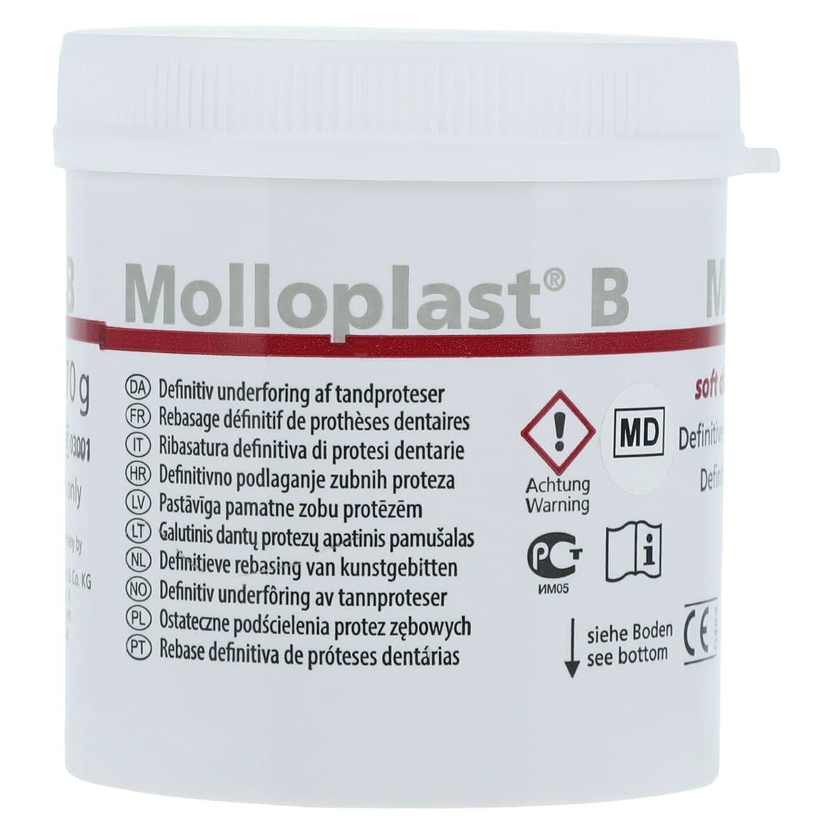 Molloplast-B Soft Reline Material, Heat-Cured Silicone, 170 g Jar, 62310 thumbnail 5