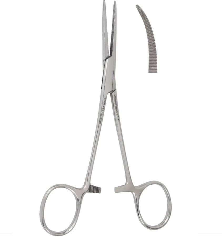 Miltex Vantage Crile Forceps, 5.5" Curved, Stainless Steel, Autoclavable - Forceps Crile 5 1/2 Curved - Image 1