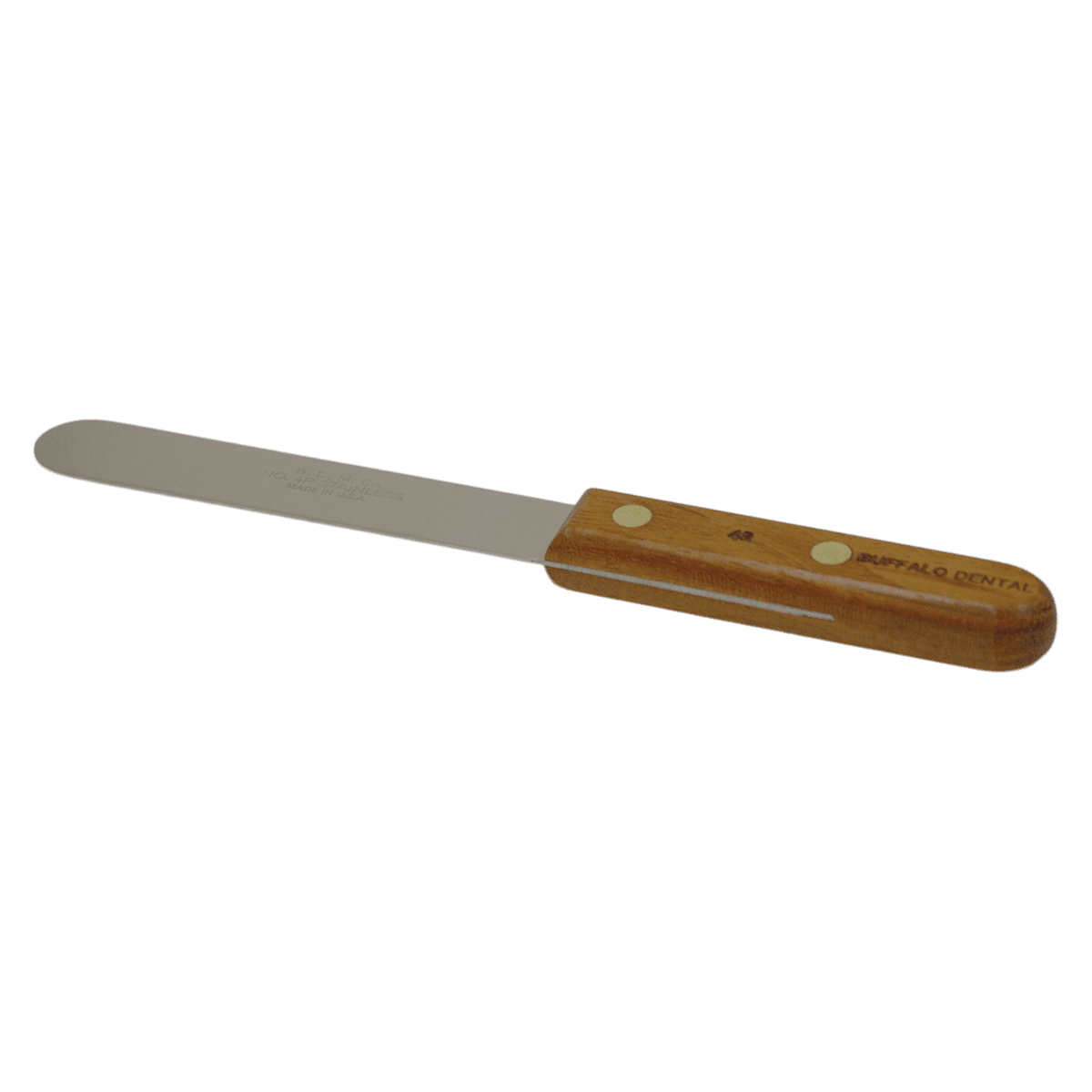 Zahn Dental Plaster Spatula, Size 4R, Single End, 4 1/2 in, Rigid Wood Handle - Spatula Plaster - Image 1