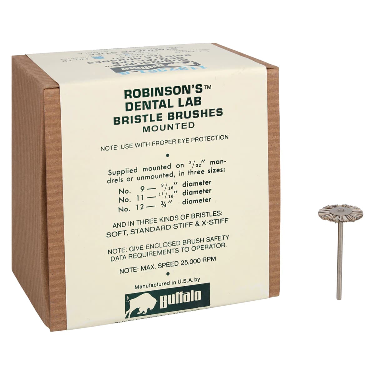Buffalo Dental Abbott-Robinson Bristle Brush #12 Standard Stiff, HP Shank, Silver Gray, 144/Pkg, 06164 thumbnail 3