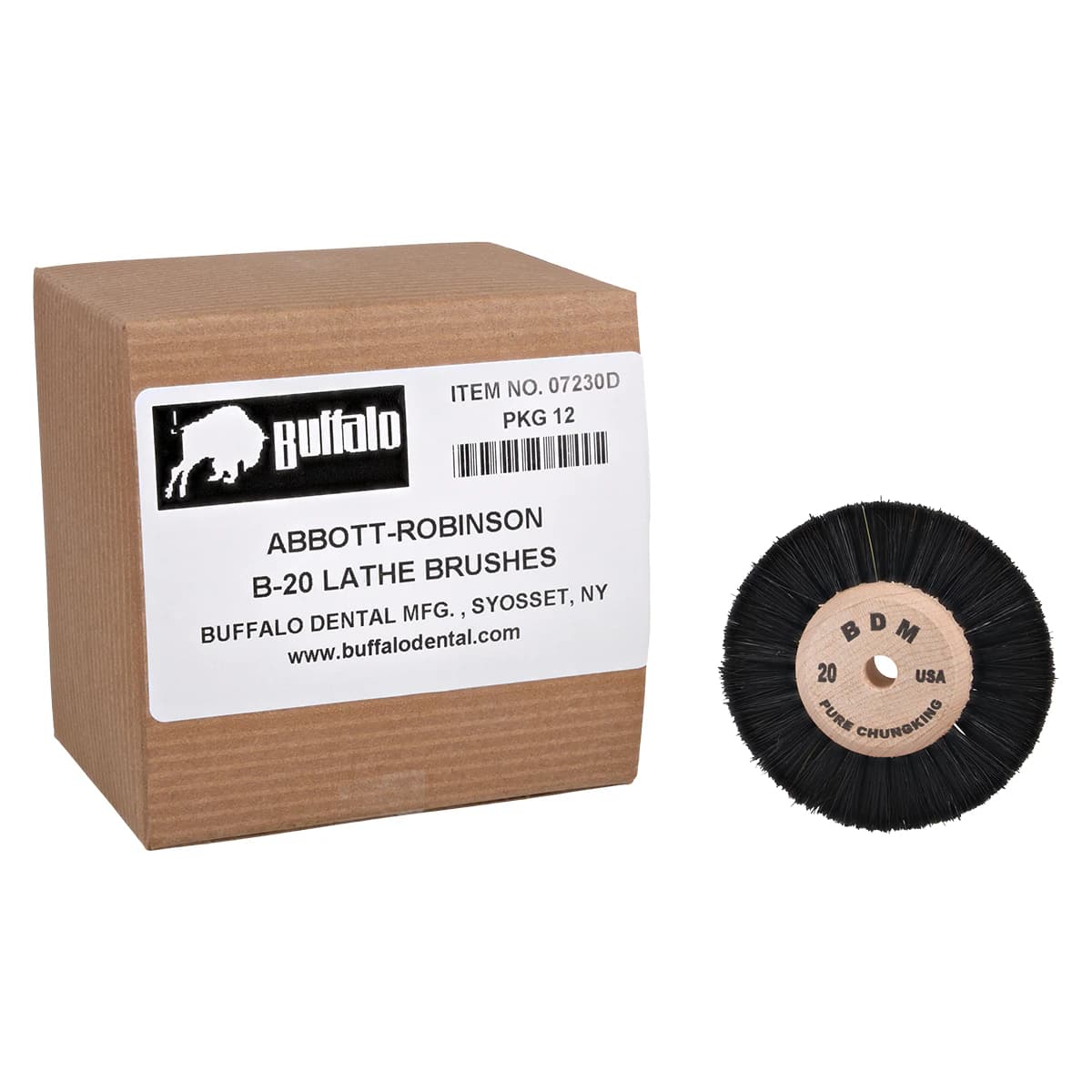 Abbott-Robinson Wood Hub Brush Wheel, No. B20, 2-1/2" (64 mm) Diameter, Pack of 12 thumbnail 2