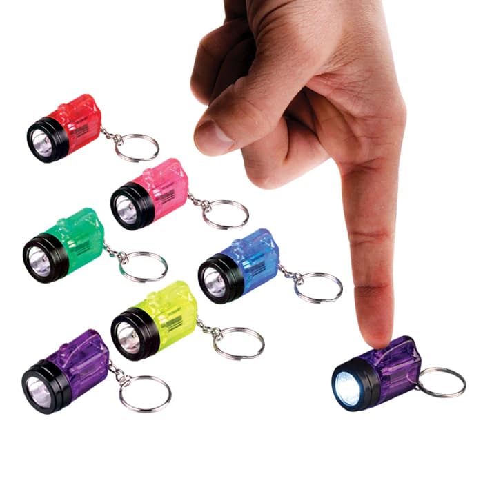 Sherman Specialty Toy Flashlight Keychains, Assorted Colors, 2" Mini Flashlight, 24/Pk - Toy Flashlight Keychains, Assorted, 24/Pk - Image 1