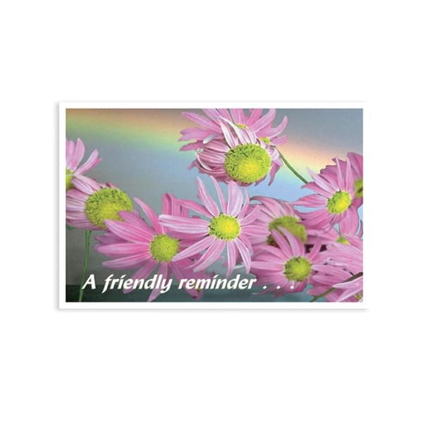 A Friendly Reminder 4-Up Recall Cards, Pink Flowers, 200/Pack, RC4283 - A Friendly Reminder 4-Up (200) - Image 1