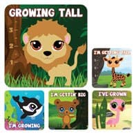 I've Grown Med Stickers, Animal Assortment, 5 Designs, 100/Roll, 2.5" x 2.5" - I'Ve Grown Med Stickers (100) - Image 1