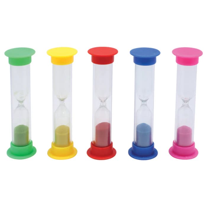 Sherman Specialty 3-Minute Brushing Sand Timers, Assorted Colors, 3.5", 50/Pkg, S2728 - 3-Minute Brushing Timers - Image 1