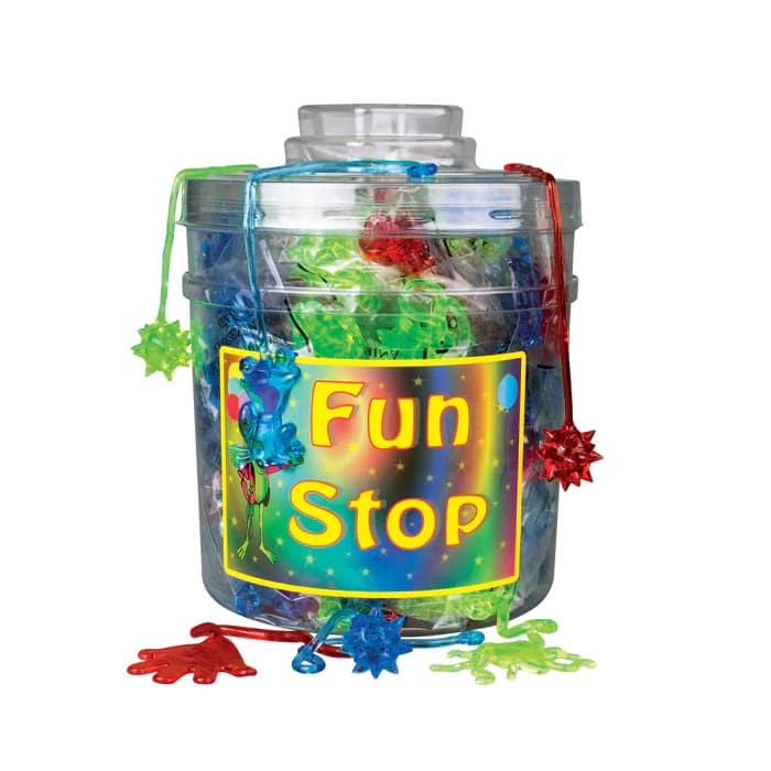 Sherman Specialty Value Sticky Mix Canister, Assorted Sticky Toys, 156/Canister, VA7 - Value Sticky Mix Canister (156) - Image 1