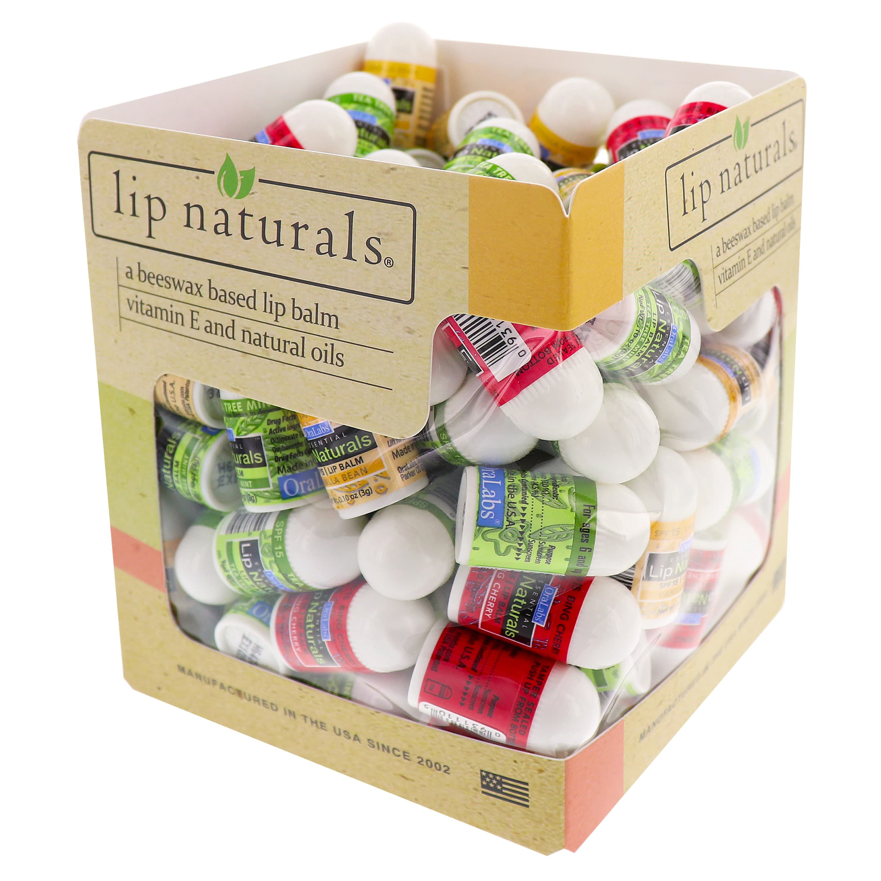 Lip Naturals Mini Lip Balms, Assorted Flavors, SPF 15, 3g, 100/Box - Lip Naturals Mini Lip Balms 100/Box - Image 1
