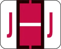 Tab "J" End Tab Labels, 1.25" x 1", 500/Roll - Tab "J" End Tab Labels - Image 1