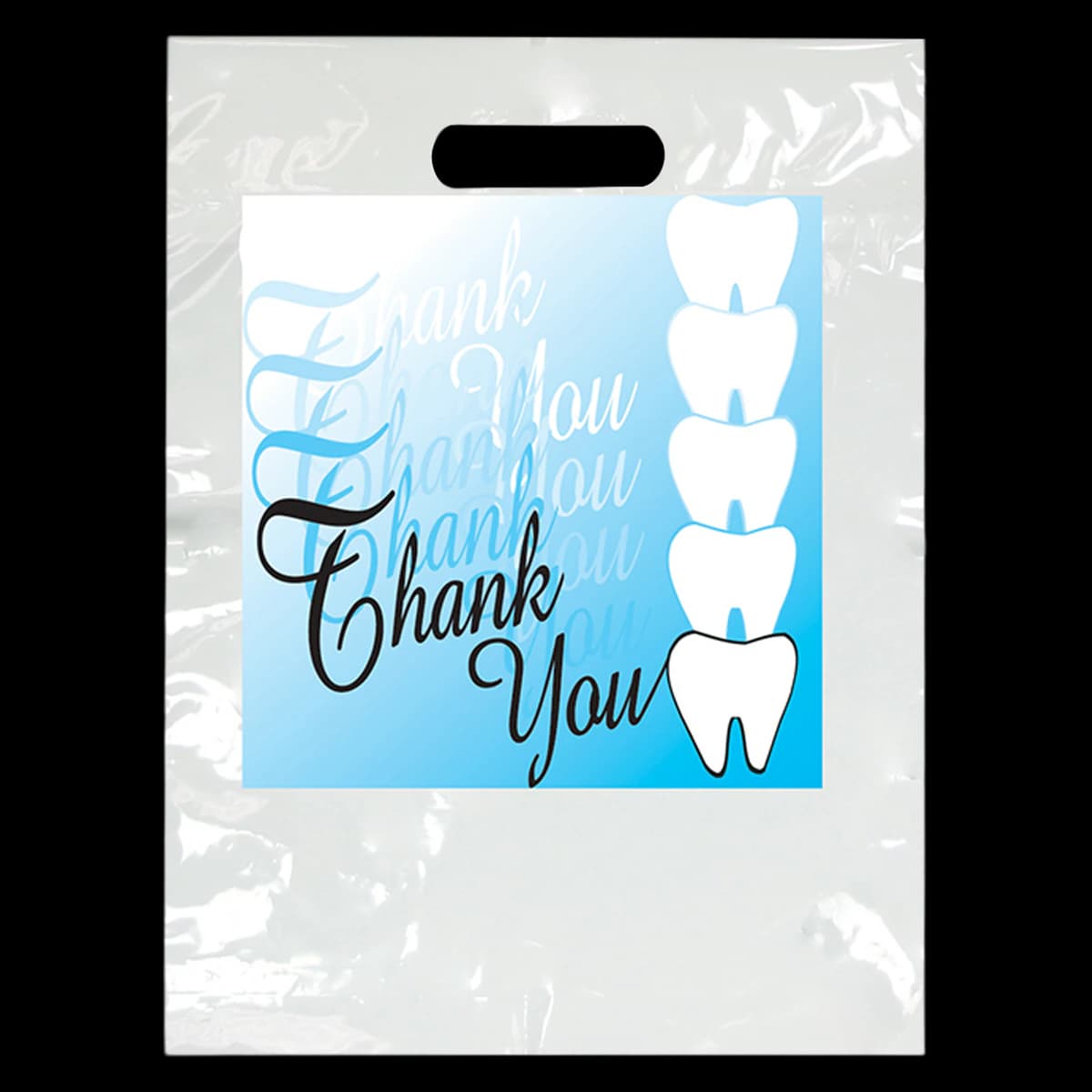 Sherman Specialty Large Thank You in Script Bag, 9" x 13", White, 100/Pkg, LBG52 - Large Thank You in Script Bag, 9" x 13", 100/Pkg, LBG52 - Image 1