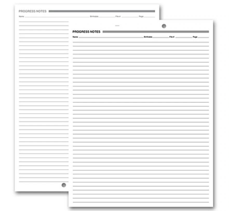 Progress Notes Clinical Forms, 2-Sided, Buff Paper, White, 8.5" x 11", 2-Hole Punch, 250/Package - Form Progress Notes Whte Ledgr - Image 1