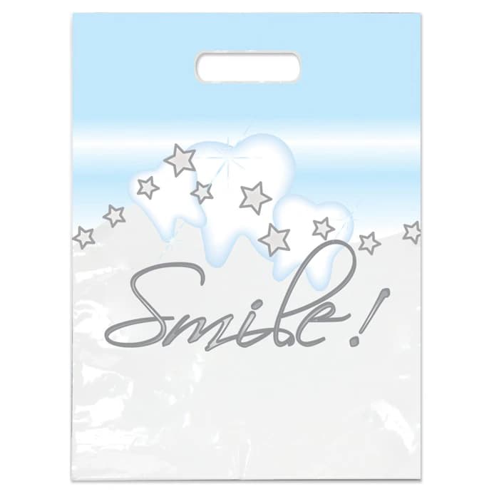 Sherman Specialty Stars and Smiles Small Patient Take-Home Bags, 7.5" x 9", White, 100/Pkg, SBG64 - Stars and Smiles, 7½" x 9", 100/Pkg, SBG64 - Image 1