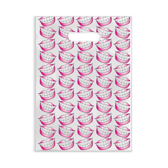 Big Smile/Red Lips Scatter Bag, Clear, 7.5" x 10", 100/Pkg, 98Q - Big Smile Scatter, 7" x 10", 100/Pkg, 98Q - Image 1