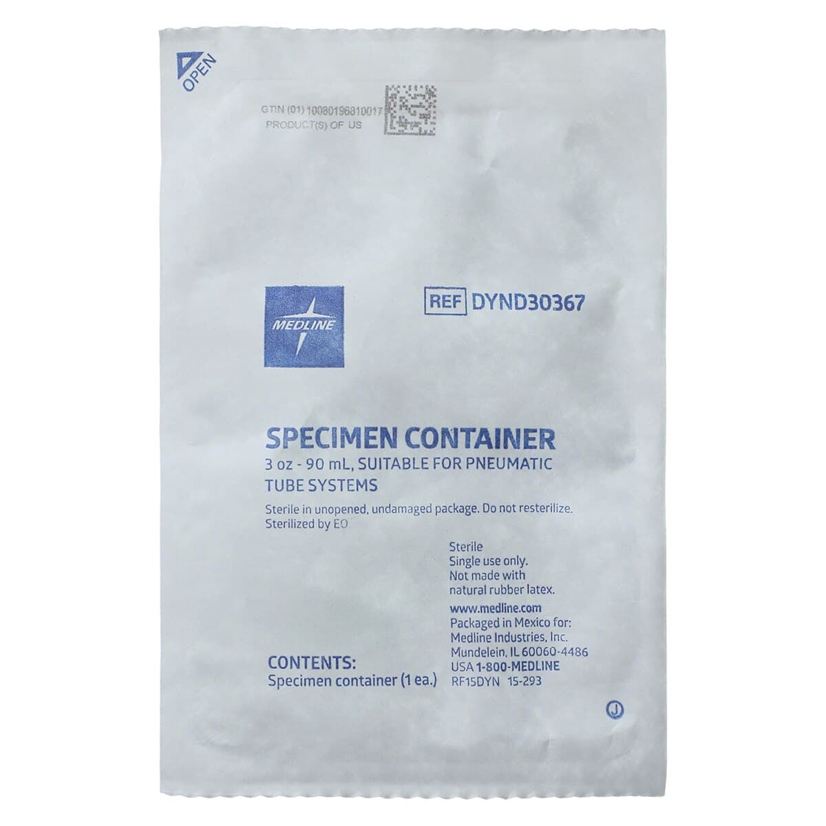 Medline Specimen OR Container, 3 oz Plastic with Lid, Sterile, 100/Case thumbnail 2