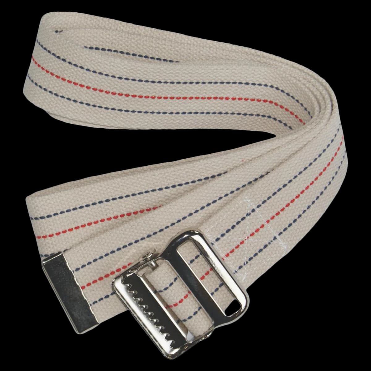 Medline Gait Belt with Buckle, Cotton, 2" x 60", White - Gait Belt W/Buckle - Image 1