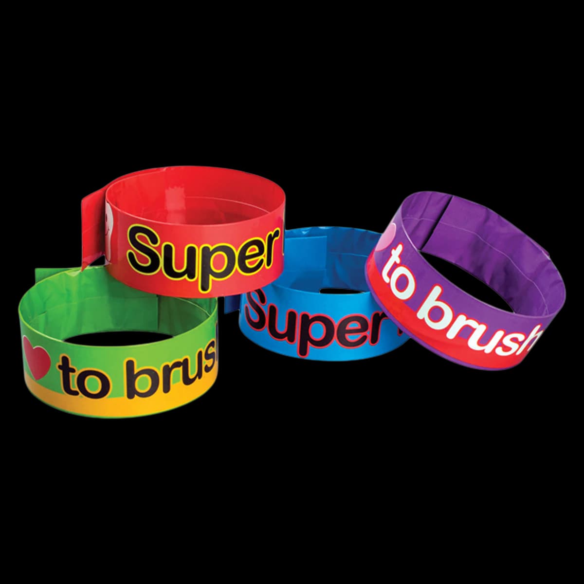 Dental Design Slap Bracelet, Assorted Colors & Sayings, 9.5" x 1", 48/Pack, S6506 - Dental Design Slap Bracelet (48) - Image 1