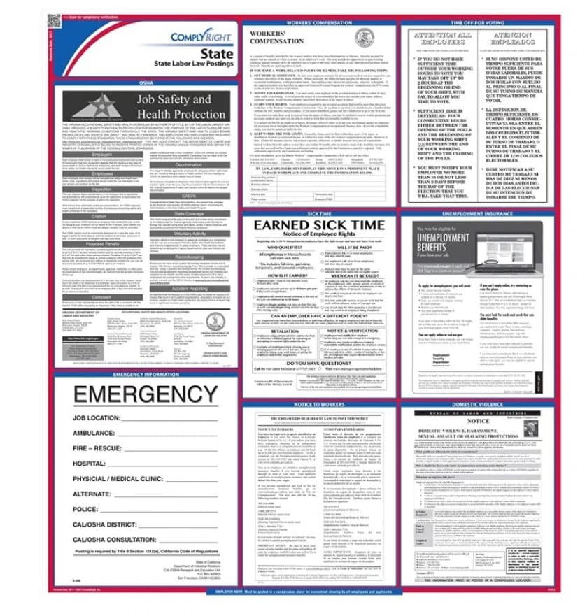 Comply Right State Labor Law Poster, Connecticut Hotel, English, 27 in x 39 in, 100 lb Gloss Stock - Poster State Labor Law - Image 1