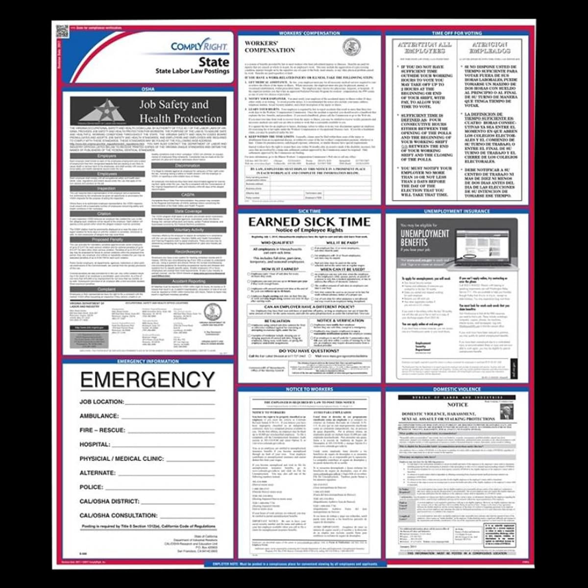 Comply Right State Labor Law Poster, District of Columbia, English, 27 in x 39 in, 100 lb Gloss Stock - Poster State Labor Law - Image 1